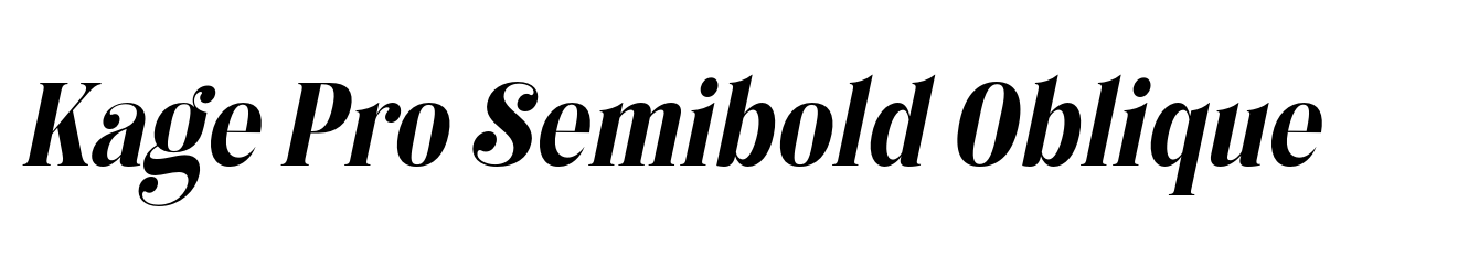 Kage Pro Semibold Oblique
